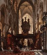Victor-Jules Genisson Interior of the 'Sint-Salvatorkathedraal' in Bruges Sweden oil painting artist